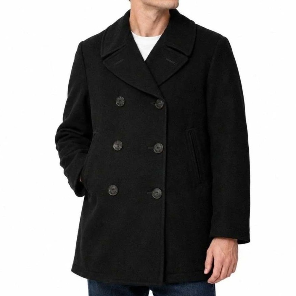 DSCP Quarterdeck Collection US Navy Peacoat Black Wool Blend Coat 52R